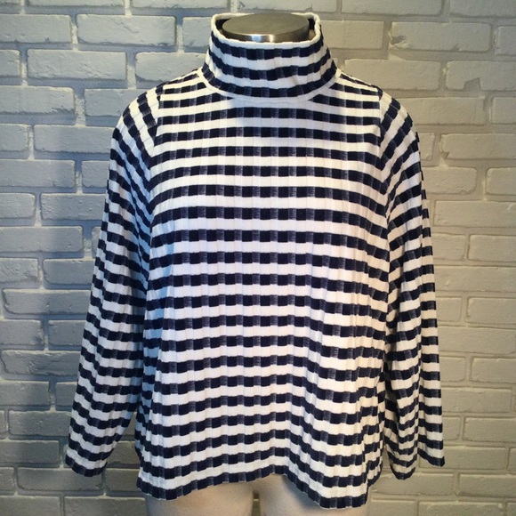 NWOT Madewell Velvet Striped Mock-Neck Top XXL - Picture 7 of 10